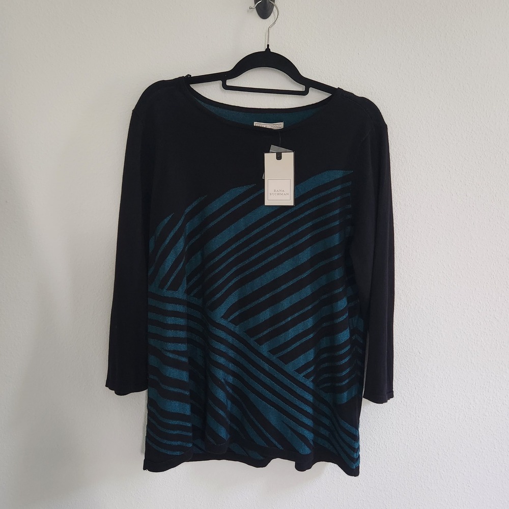 NWT Y2K women's Asymmetric Stripe Sweater size XL